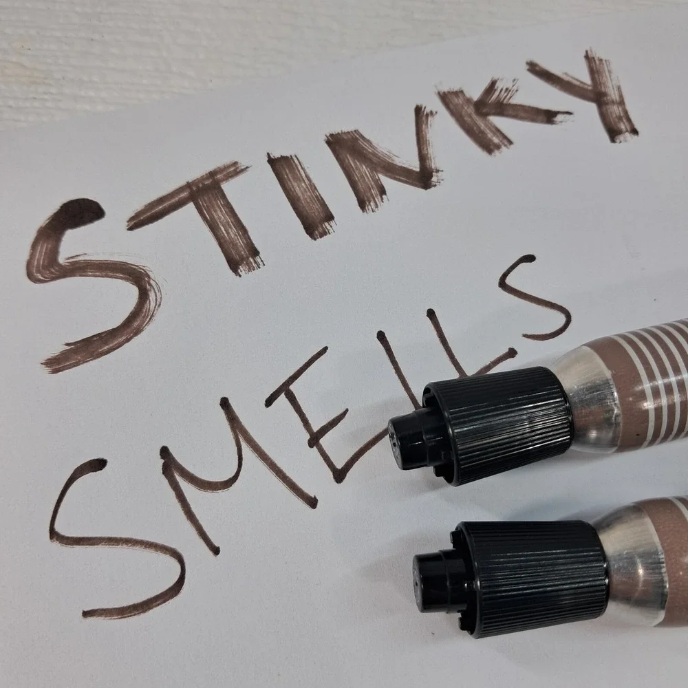Vintage Sanford's King Size Markers x2 set‎ Black stinky Smelly ink metal WORKS!
